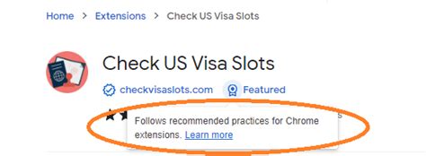 Checkvisaslots chrome extension  Our Chrome Extension, "Check US Visa Slots", is one of the 12 Google's favorite Chrome extension of 2022; selected out of 200,000 (approx) chrome extensions